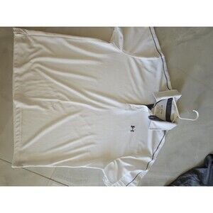 Under Armour Golf  Heatgear Short Sleeve Polo Shirt Men White & Gray 2XL/2TG